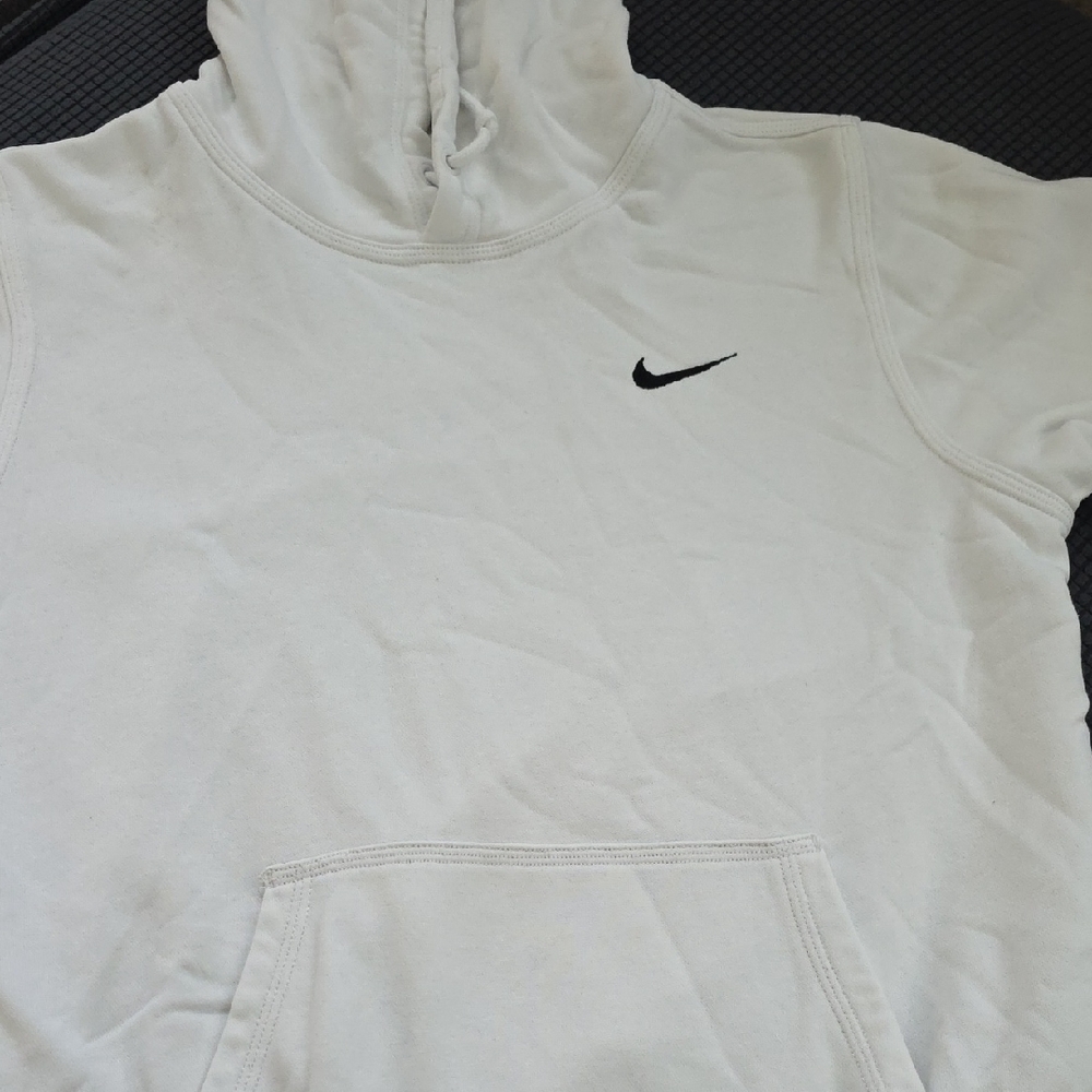 Nike White Hoodie with Black Logo